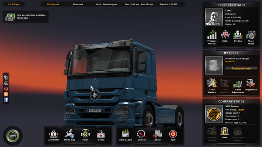 No profile truck data uploaded